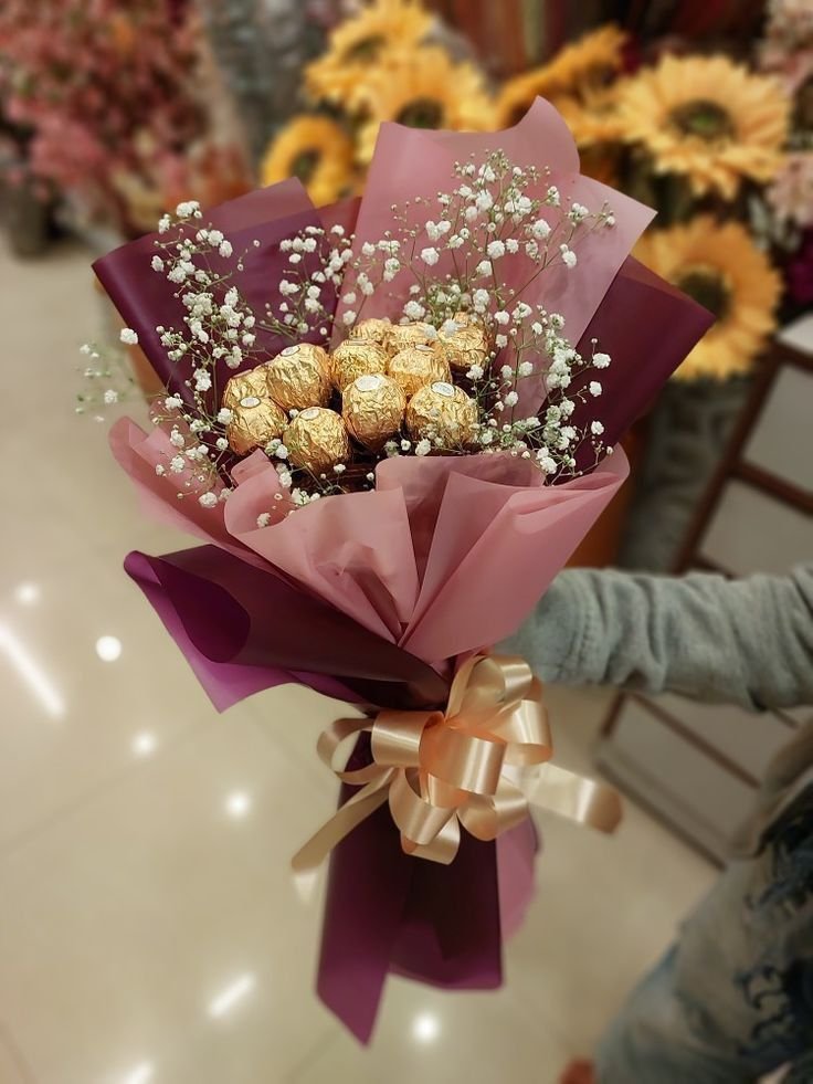 Ferrero Bouquet with Baby Breath