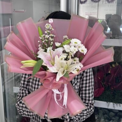 Simple Lily Bouquet with 1 stalks of lily
