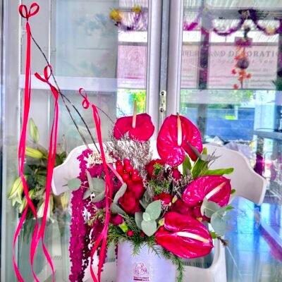 Red Bloombox Arrangement