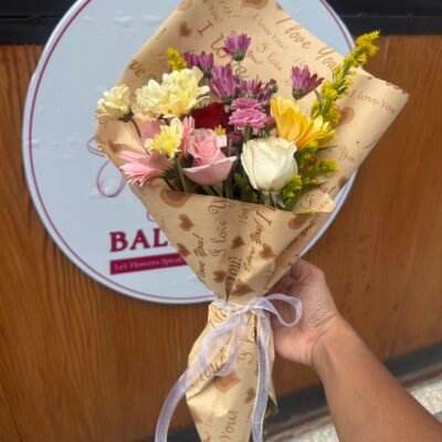 Simple Wrapping with Mix Flower
