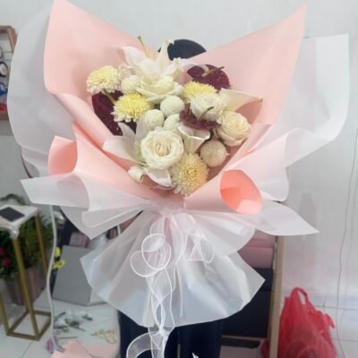 2 Layer Lily Bouquet with Anthurium