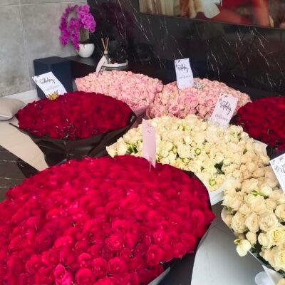 300 Stalks of Local Roses on Basket